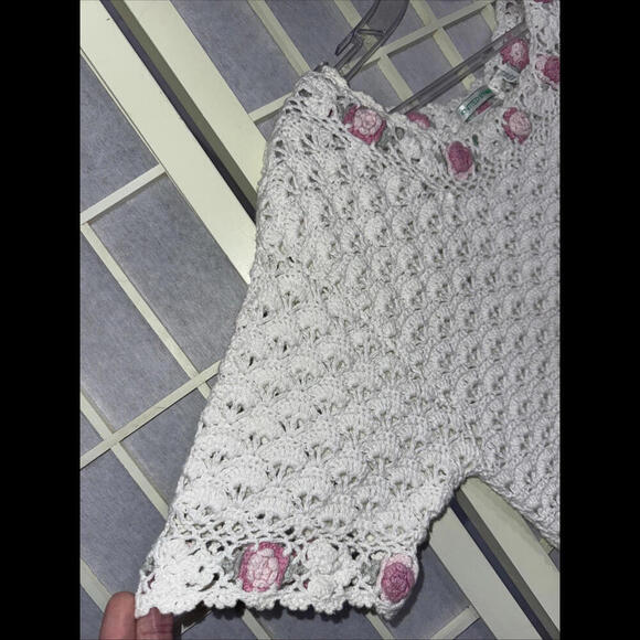 Coleen’s Collectibles Hand Knitted Y2K Vintage Rose Floral Blouse Small - Picture 4 of 15